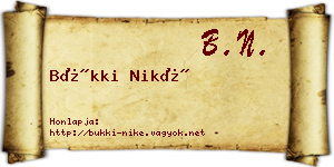 Bükki Niké névjegykártya
